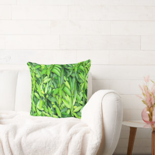 Coussin Motif Feuille verdoyant - Nature Botanique
