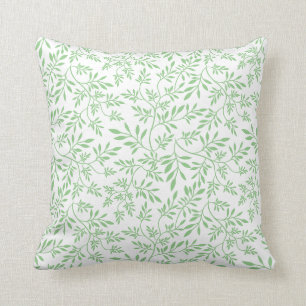 Coussin Motif feuille vert et blanc Sage