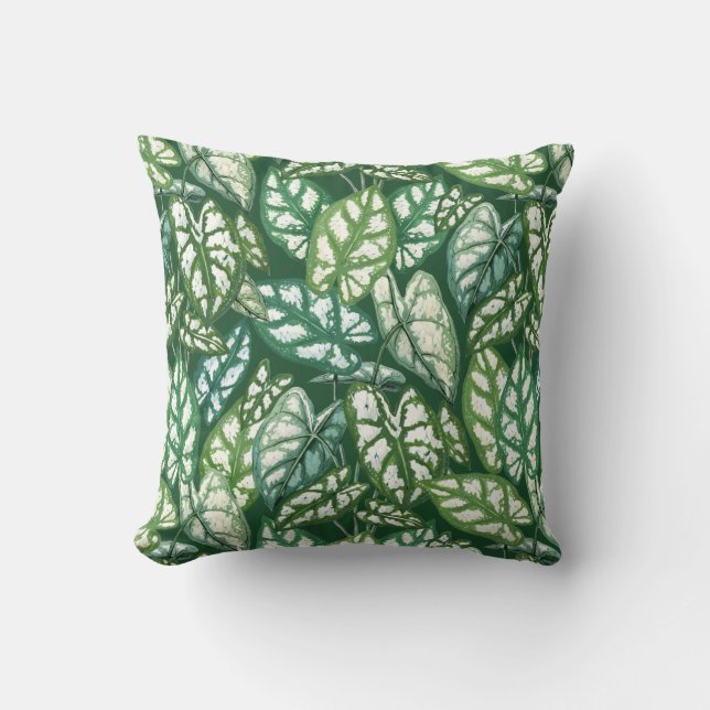Coussin Motif Feuille vert tropical (Recto)