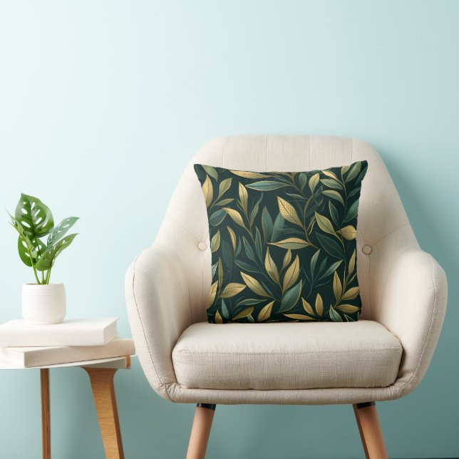 Coussin Motif feuille verte (Chaise)