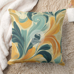 Coussin Motif feuille vintage inspiré par Paisley (1)