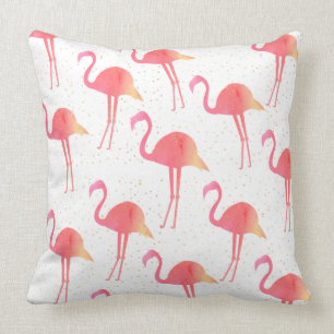 Coussin Motif Flamingo Chic Rose Aquarelle