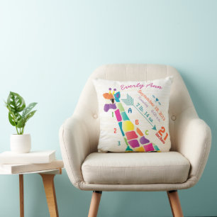 Coussin Motif flèche girafe chambre de bébé fille Statisti