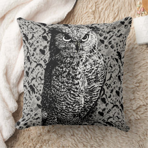 Coussin Motif Flèche Nouveau Garçon Noir Gris Morose Hibou
