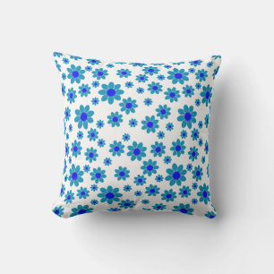 Coussin Motif Fleur Bleue   Motif de marguerite