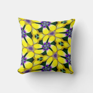 Coussin Motif Fleur de marguerite jaune
