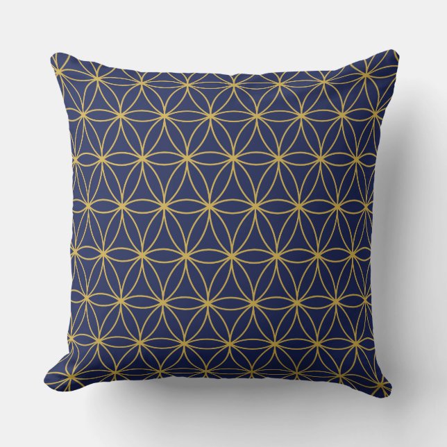 Coussin Motif Fleur d'Or de Vie (Recto)