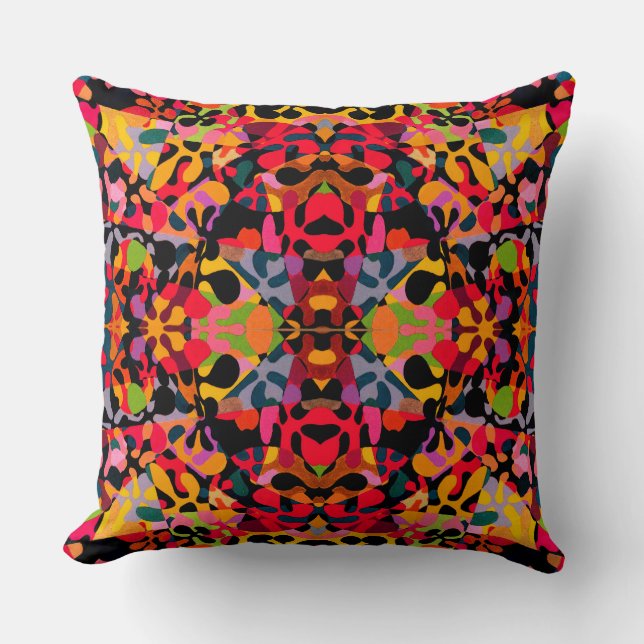 Coussin Motif fleur rétro (Recto)