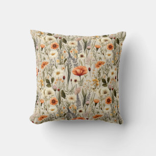 Coussin Motif Fleur sauvage coloré
