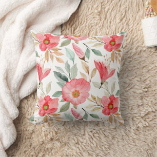 Coussin Motif fleur sauvage d'aquarelle - Floral coloré