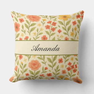 Coussin Motif Fleur sauvage vintage