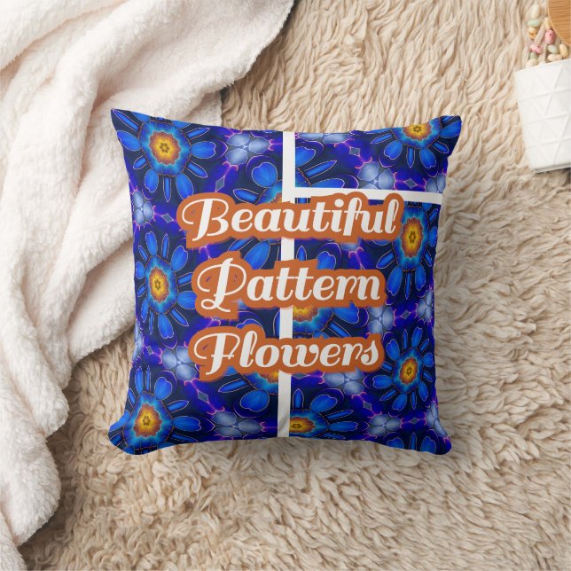 Coussin Motif Fleurs bleues Abstraites (Couverture)