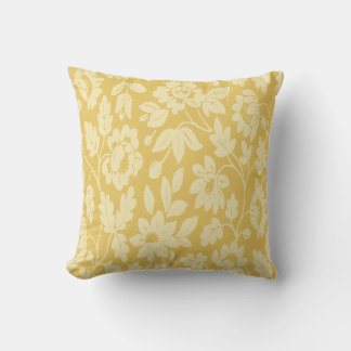 Coussin Motif Fleurs Jaunes Vintage
