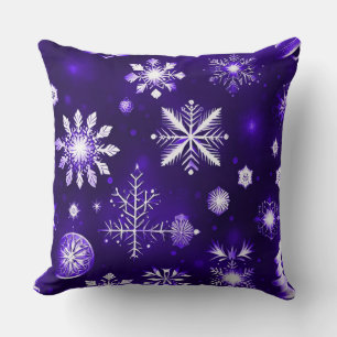 Coussin Motif flocon de neige violet