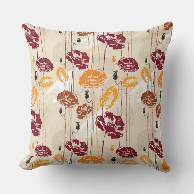 Coussin Motif floral 4 d'élégance abstraite (Recto)