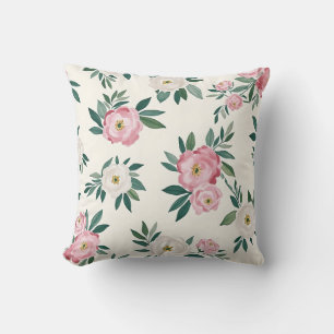 Coussin Motif floral à l'aquarelle – Design plat