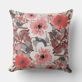 Coussin Motif floral à l'aquarelle vintage #19