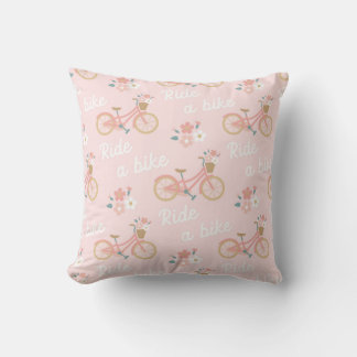 Coussin Motif floral à vélo