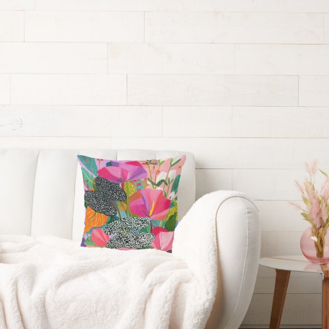 Coussin Motif floral abstrait coloré (Canapé)