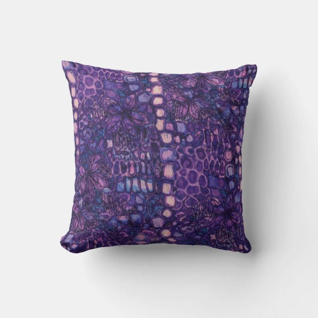 Coussin Motif floral abstrait coloré vibrant (Recto)