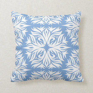 Coussin Motif floral abstrait dans le bleu de bigorneau