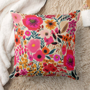 Coussin Motif floral abstrait de printemps