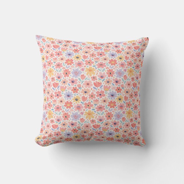 Coussin Motif floral abstrait moderne (Recto)