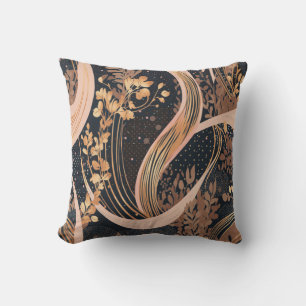 Coussin motif floral Abstrait, pois, vignes