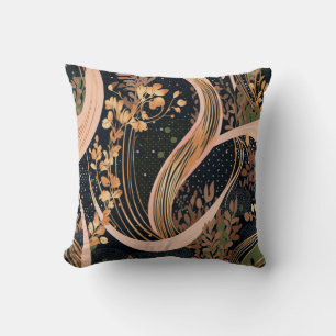 Coussin motif floral Abstrait, pois, vignes