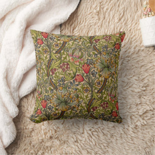 Coussin Motif floral antique Lily dorée de William Morris