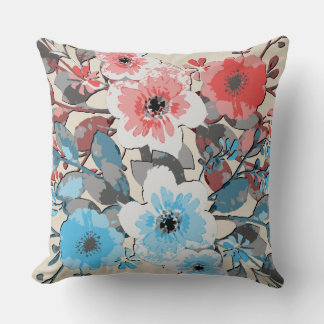 Coussin Motif floral aquarelle vintage #16