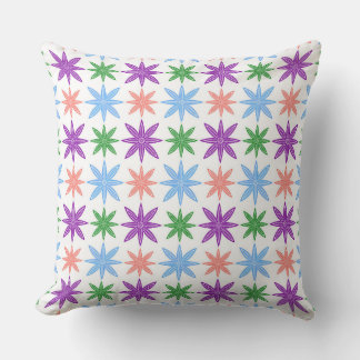 Coussin Motif floral arc-en-ciel | Fleurs rétro colorées