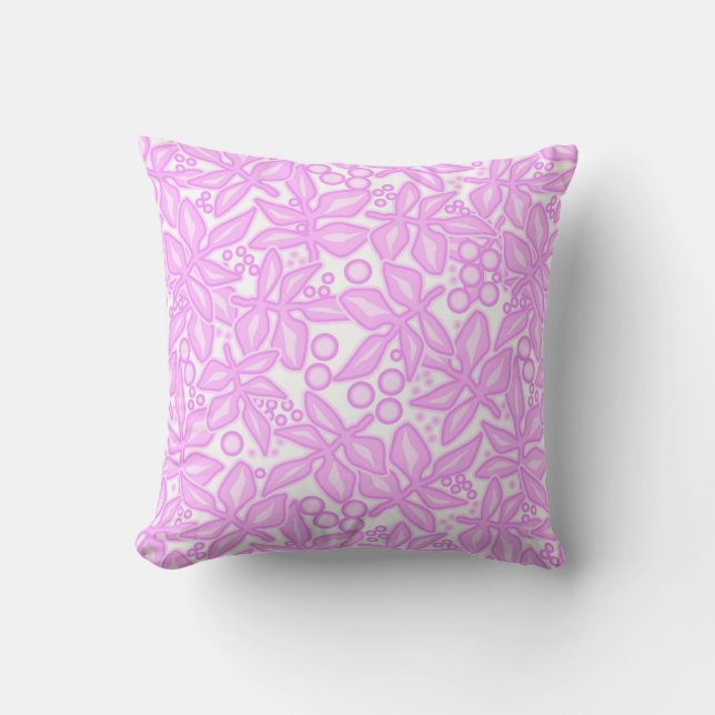Coussin Motif floral blanc rose (Recto)