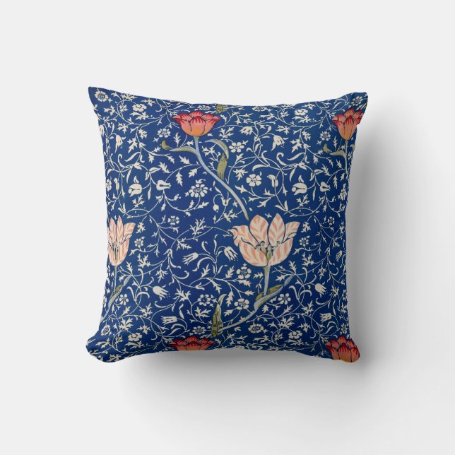 Coussin Motif floral bleu imprimé (Recto)