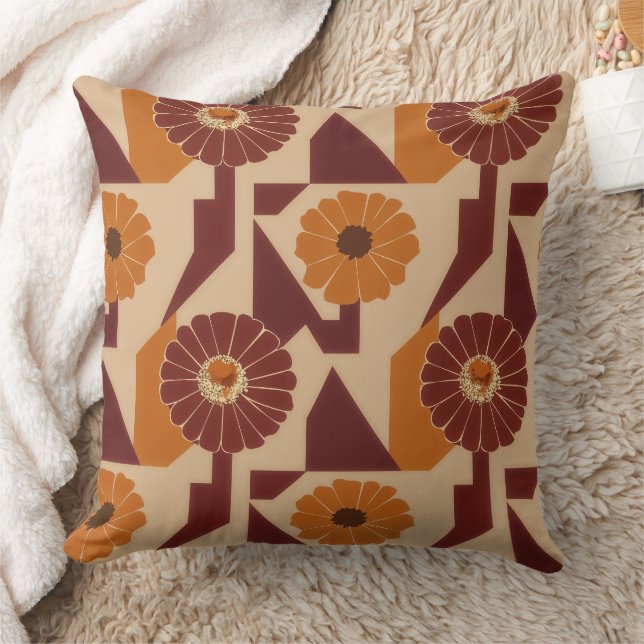 Coussin Motif floral botanique automnal boho (Couverture)