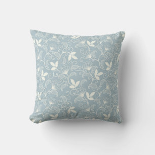 Coussin Motif floral botanique victorien sombre et maussad