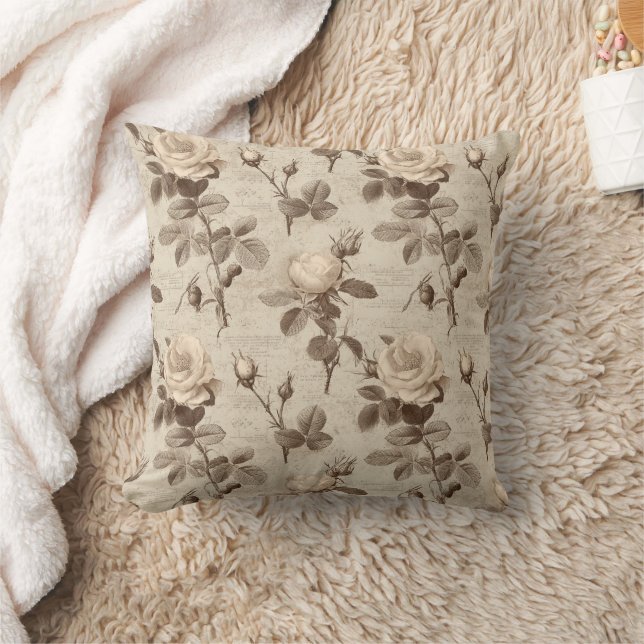 Coussin Motif floral botanique vintage (5) (Couverture)
