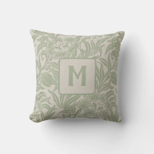 Coussin Motif floral botanique vintage Art Nouveau