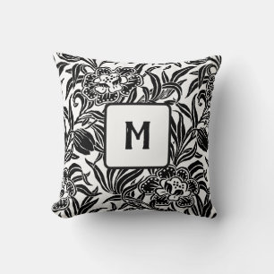 Coussin Motif floral botanique vintage Art Nouveau