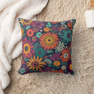 Coussin Motif floral, Bouquet de fleurs colorées