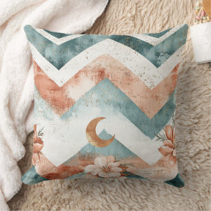 Coussin Motif floral chevron Lune rustique (4)