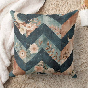 Coussin Motif floral chevron Lune rustique (9)