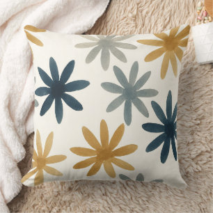 Coussin Motif floral crémeux atténué