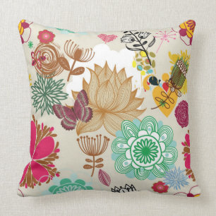 Coussin Motif floral dans le rétro style