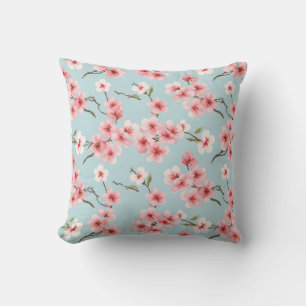 Coussin Motif Floral de Cerisier en Fleur
