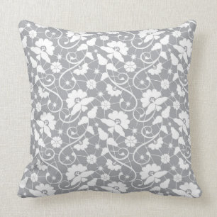 Coussin Motif floral de dentelle