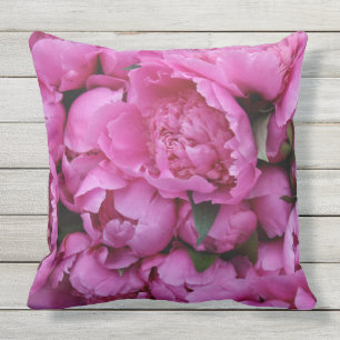 Coussin Motif floral de fleur rose sûre extérieure de