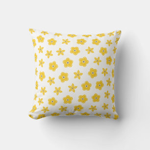 Coussin Motif floral de fleurs jaunes