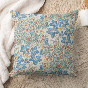 Coussin Motif floral de géranium sauvage Art nouveau vinta