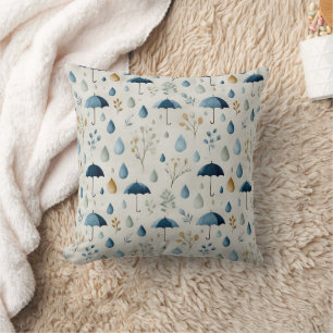 Coussin Motif floral de jardin de pluie serein (3)